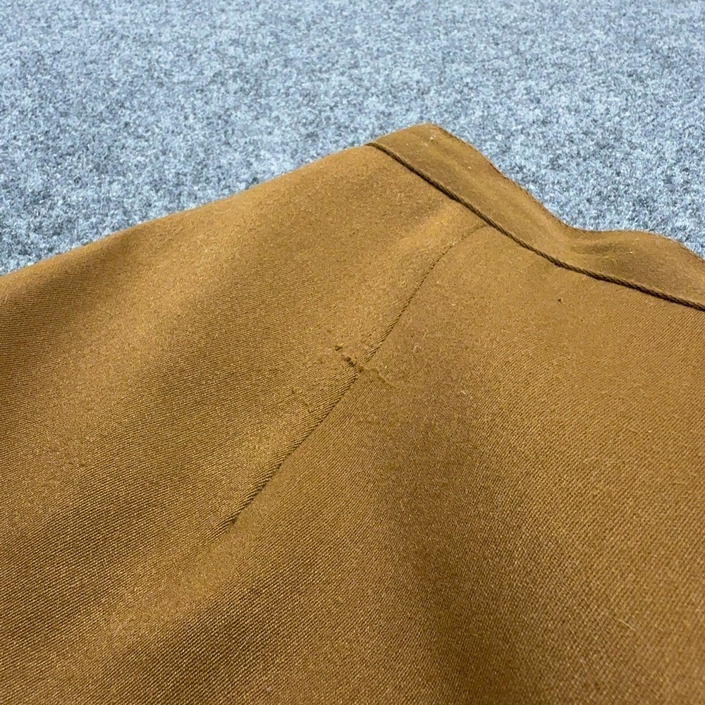 Vintage Ascot Skirt Womens 38 Brown Polyester Viscose Wrap Front Midi Classic - Picture 6 of 8